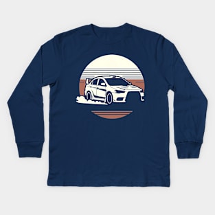 Mitsubishi Lancer Evo Rally Car Kids Long Sleeve T-Shirt